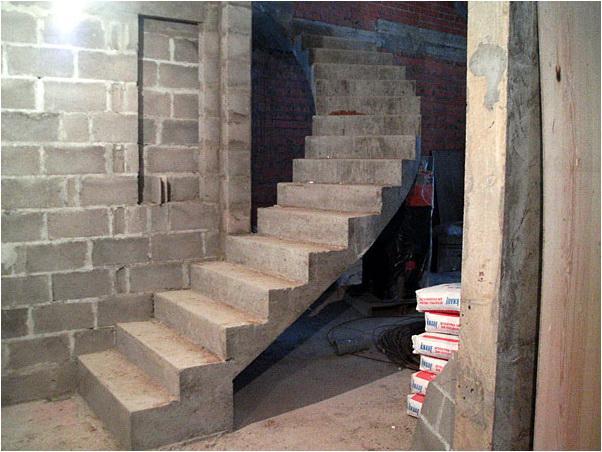 Устройство бетонной лестницы